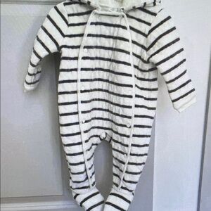 Nordstrom Black and White Striped Footie One Piece